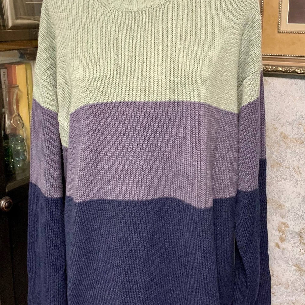 The Limited Tri-Color Blocked Knit Sweater, Size XL